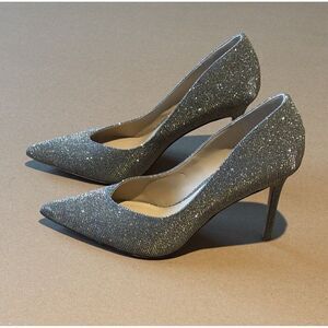 Veronica Beard Nathalia Silver/Gold Lurex Metallic Heels Pointed Toe Stilettos